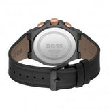Hugo Boss Taper Chronograph Black Dial Black Leather Strap Watch for Men - 1514089 Authentic Buy Shop Now