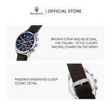 Maserati Attraction Limited Edition Chronograph Blue Dial Brown Leather Strap Watch for Men - R8851151003 Authentic Buy Shop Now