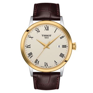 Tissot Classic Dream Ivory Dial Brown Leather Strap Watch for Men - T129.410.26.263.00 Authentic Buy Shop Now