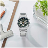 Seiko Sport Conceptual Chronograph Green Dial Silver Steel Strap Watch for Men - SSB461P1 Authentic Buy Shop Now