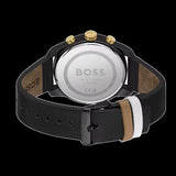 Hugo Boss Trace Chronograph Black Dial Black Leather Strap Watch for Men - 1514003 Authentic Buy Shop Now