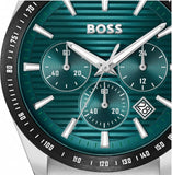 Hugo Boss Strike Chronograph Green Dial Silver Steel Strap Watch for Men - 1514241 Buy Now By Hugo Boss