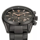Maserati Attrazione Chronograph Black Dial Black Steel Strap Watch for Men - R8853151001 Authentic Buy Shop Now
