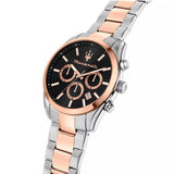 Maserati Attrazione Chronograph Black Dial Two Tone Steel Strap Watch for Men - R8853151002 Authentic Buy Shop Now