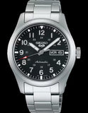 Seiko 5 Sports Flieger Automatic Black Dial Silver Steel Strap Watch for Men - SRPH27K1 Authentic Buy Shop Now