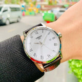 Tissot T Classic Dream Quartz White Dial Brown Leather Strap Watch for Men - T129.410.16.013.00 Authentic Buy Shop Now