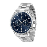 Maserati Tradizione Chronograph Blue Dial Silver Steel Strap Watch for Men - R8873646005 Authentic Buy Shop Now