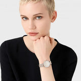 Emporio Armani Gianni T Bar Silver Dial Two Tone Steel Strap Watch for Women - AR11537 Buy Now By Emporio Armani