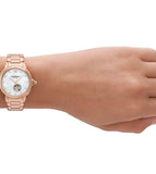 Emporio Armani Mia Meccanico Mother of Pearl Dial Rose Gold Steel Strap Watch for Women - AR60072 Buy Now By Emporio Armani