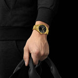 Tissot Ballade Quartz Black Dial Gold Steel Strap Watch for Men - T156.410.33.051.00 Authentic Buy Shop Now