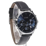 Hugo Boss Avery Chronograph Blue Dial Black Leather Strap Watch for Men - 1514156 Authentic Buy Shop Now