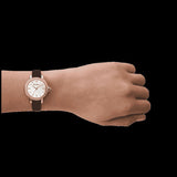 Emporio Armani Mia Mother of Pearl Dial Black Leather Strap Watch for Women - AR11598 Buy Now By Emporio Armani