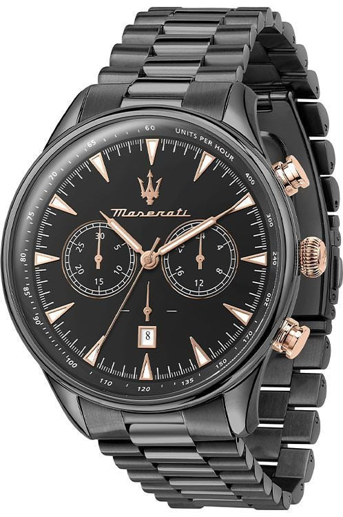 Maserati Tradizione Chronograph Black Dial Black Steel Strap Watch for Men - R8873646001 Authentic Buy Shop Now