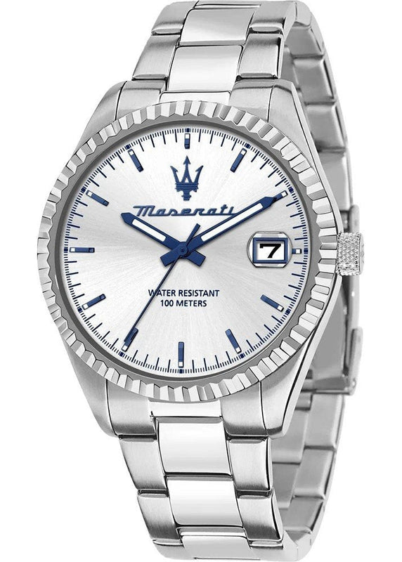 Maserati Competizione Silver Dial Silver Steel Strap Watch for Men - R8853100045 Authentic Buy Shop Now