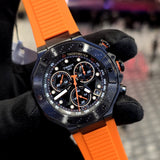Tissot T Race Chronograph Black Dial Orange Rubber Strap Watch for Men - T141.417.37.051.02 Buy Now By Tissot