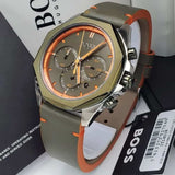 Hugo Boss Cloud Chronograph Olive Green Dial Green Leather Strap Watch for Men - 1514018 Authentic Buy Shop Now