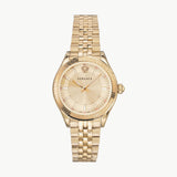 Versace Virtus Quartz Gold Dial Gold Steel Strap Watch for Women - VEHU00720 Buy Now By Versace