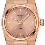 Tissot PRX Diamonds Rose Gold Dial Rose Gold Steel Strap Watch for Women - T137.010.33.506.00 Authentic Buy Shop Now