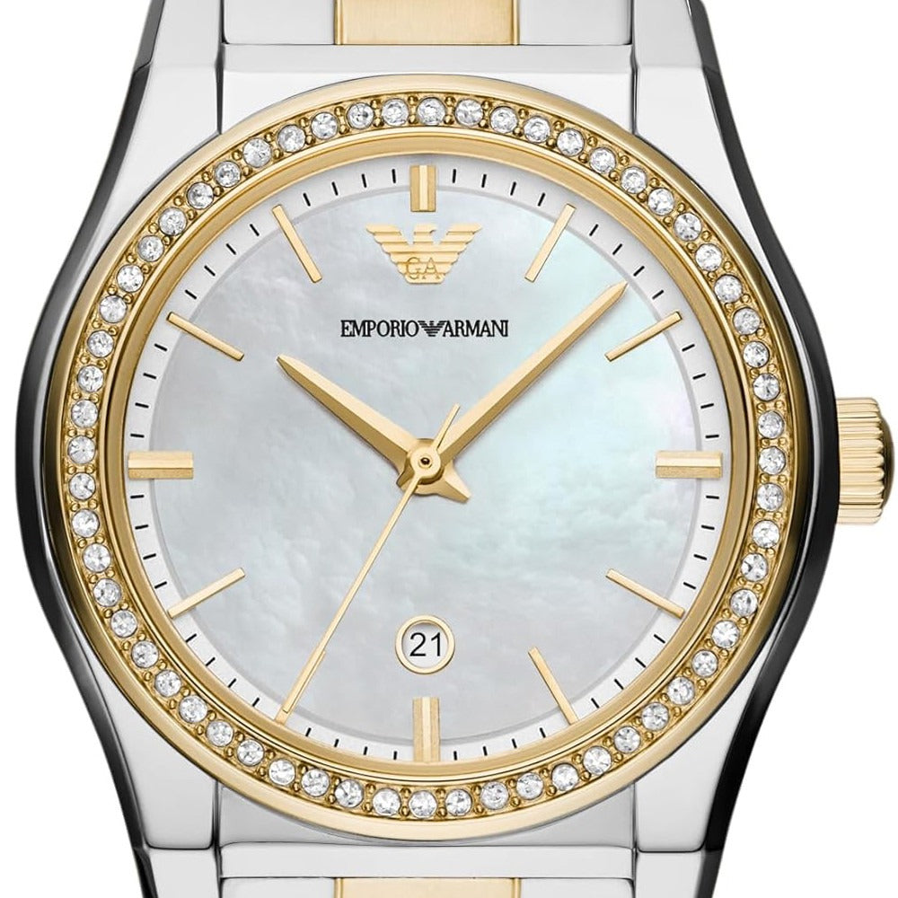Emporio Armani Federica Mother of Pearl Dial Two Tone Steel Strap Watch for Women - AR11559 Buy Now By Emporio Armani