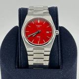 Tissot PRX Quartz Red Dial Silver Steel Strap Watch for Women - T137.210.11.421.00 Authentic Buy Shop Now