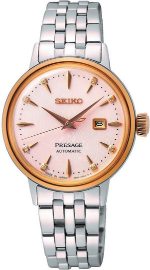 Seiko Presage Cocktail Time Automatic Diamonds White Dial Silver Steel Strap Watch for Women - SRE012J1 Authentic Buy Shop Now