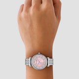 Emporio Armani Gianni T-Bar Pink Dial Silver Steel Strap Watch for Women - AR11686 Buy Now By Emporio Armani