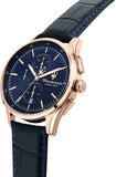 Maserati Sorpasso Chronograph Blue Dial Blue Leather Strap Watch for Men - R8871624009 Authentic Buy Shop Now