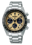 Seiko Prospex Speedtimer Solar Chronograph Gold Dial Silver Steel Strap Watch for Men - SSC817 Authentic Buy Shop Now