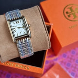 Tory Burch Eleanor White Dial Tri Tone Steel Strap Watch for Women - TBW1078 Buy Now By Tory Burch