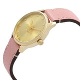 Gucci G Timeless Gold Dial Pink Leather Strap Watch for Women - YA1265041 Authentic Buy Shop Now