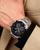 Maserati Traguardo Chronograph Limited Edition Black Dial Silver Steel Strap Watch for Men - R8873612062 Authentic Buy Shop Now