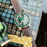 Citizen Mechanical Automatic Green Dial Brown Leather Strap Watch for Men - NJ0173-18X Buy Now By Citizen