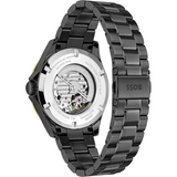 Hugo Boss Troper Chronograph Automatic Black Dial Black Steel Strap Watch for Men - 1514203 Authentic Buy Shop Now