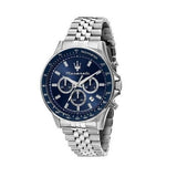Maserati SFIDA Chronograph Blue Dial Silver Steel Strap Watch for Men - R8873640025 Authentic Buy Shop Now
