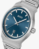 Hugo Boss Candor Blue Dial Silver Steel Strap Watch for Men - 1514076 Buy Now By Hugo Boss