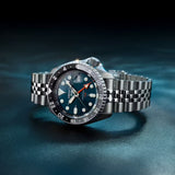 Seiko 5 Sports SKX Racers Heritage Velocity Blue Dial Silver Steel Strap Watch for Men - SSK045K1 Authentic Buy Shop Now