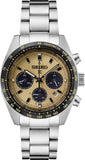 Seiko Prospex Speedtimer Solar Chronograph Gold Dial Silver Steel Strap Watch for Men - SSC817 Authentic Buy Shop Now