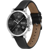 Hugo Boss Integrity Chronograph Black Dial Black Leather Strap Watch for Men - 1513777 Authentic Buy Shop Now