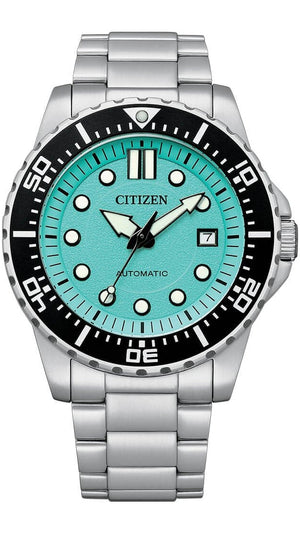 Citizen Mechanical Automatic Turquoise Dial Silver Steel Strap Watch for Men - NJ0170-83X Buy Now By Citizen