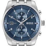 Hugo Boss Skytraveller Chronograph Blue Dial Silver Steel Strap Watch for Men - 1514216 Authentic Buy Shop Now