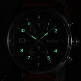 Hugo Boss Skytraveller Chronograph Black Dial Blue Leather Strap Watch for Men - 1514161 Buy Now By Hugo Boss