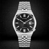 Citizen Tsuyosa 60 Automatic Black Dial Silver Steel Strap Watch for Men - NK0020-55E Authentic Buy Shop Now