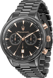 Maserati Tradizione Chronograph Black Dial Black Steel Strap Watch for Men - R8873646001 Authentic Buy Shop Now