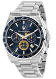 Maserati Velocità Chronograph Blue Dial Silver Steel Strap Watch for Men - R8873652001 Authentic Buy Shop Now