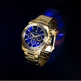 Maserati Velocità Chronograph Blue Dial Gold Steel Strap Watch for Men - R8873652002 Authentic Buy Shop Now