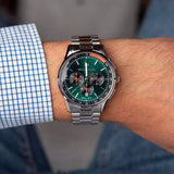 Maserati Sorpasso Chronograph Green Dial Silver Steel Strap Watch for Men - R8873624002 Authentic Buy Shop Now