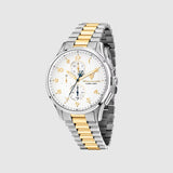 Maserati Sorpasso Chronograph White Dial Two Tone Steel Strap Watch for Men - R8873624003 Authentic Buy Shop Now