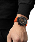 Tissot T Race Chronograph Black Dial Orange Rubber Strap Watch for Men - T141.417.37.051.02 Buy Now By Tissot