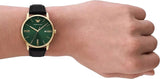 Emporio Armani Minimalist Green Dial Black Leather Strap Watch for Men - AR11601 Buy Now By Emporio Armani