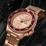 Seiko 5 Sports 55th Anniversary Limited Edition Rose Gold Dial Rose Gold Steel Strap Watch for Men - SRPK08K1 Authentic Buy Shop Now